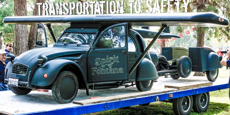 Transportation to Safety comparing cars, trucks, vans, SUV’s and various RV’s